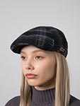 Кепка STETSON арт. 6610318 TEXAS SHADOW PLAID (голубой / черный)